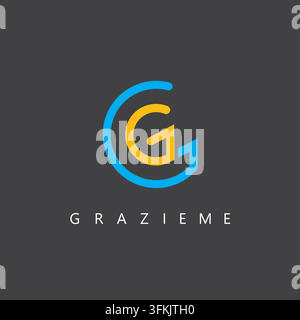 GM-Brief-Icon-Vektor-Konzept-Design-Vorlage Web Stock Vektor