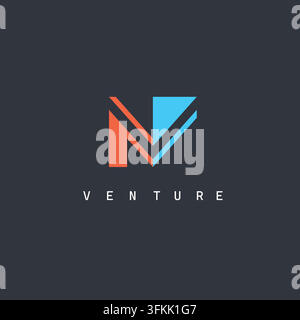 NV-Buchstaben-Icon-Vektor-Konzept-Design-Vorlage Web Stock Vektor