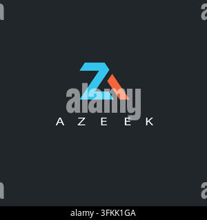 ZA-Buchstaben-Dreieck-Symbol-Vektor-Konzept-Design-Vorlage Web Stock Vektor
