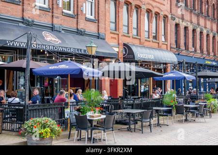 Charlottetown Prince Edward Island PEI Kanada, Downtown Victoria Row, John Brown Richmond Street Grille, Receiver Coffee Company, Sea Rocket Oyster House Stockfoto
