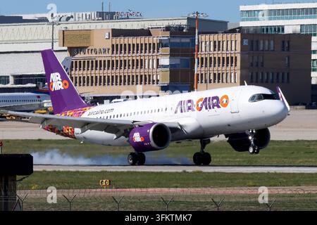 25.09.2026, xsvx, Reise, Urlaub, Wirtschaft, emwir, SU-BUT, Airbus A320-251N A320neo, Baujahr: 2022, Air Cairo, Ägypten, Hex Code: 01023C, MSN: 11205, Besonderheit: zeitweise Misr Life Insurance-Sticker 2023 und 20 Years-Sticker ab November 2023. Stuttgart Stockfoto