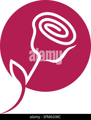 Rosenblüten-Logo-Ikonen-Vektor-Konzept-Design-Vorlage Web Stock Vektor