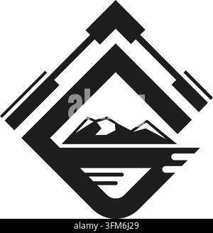 Logo mit Buchstabe G und Baggerkonzept, für die Markenbildung von schwerer Ausrüstung, Vektordesign Stock Vektor