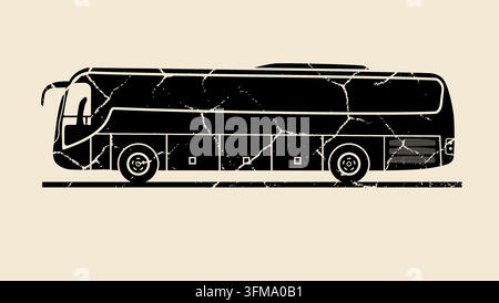 Vierrad-Bus, schwarze Vektorsilhouette Stock Vektor