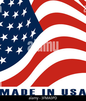 hergestellt in den USA, Farbvektorillustration Stock Vektor