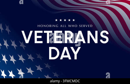 Veterans Day-Plakat, USA-Flaggenhintergrund, 11. November-Karte Stock Vektor