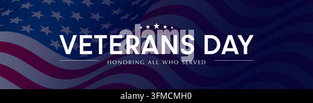 Veterans Day-Banner, USA-Feiertagshintergrund horizontal Stock Vektor