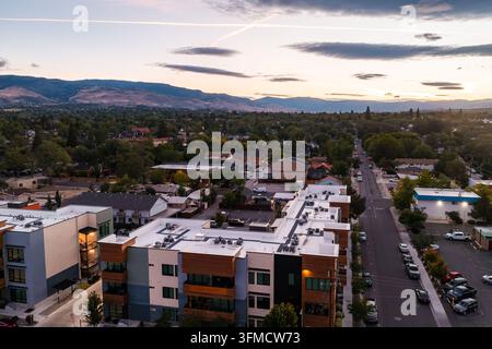 Luftaufnahme eines Wohngebiets in Reno, Nevada Stockfoto