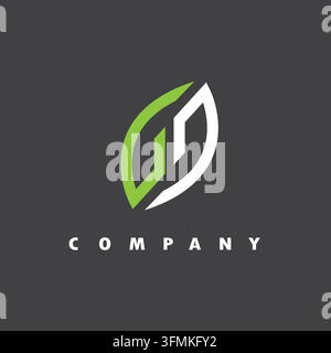 GD- oder Gj-Buchstaben-Logo-Ikon-Vektor-Konzeptdesign Stock Vektor