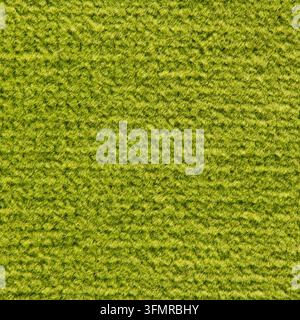 Makrofotografie einer hellgrünen Filzteppichoberfläche, die dichte weiche Fasern und eine subtile diagonale wellige Textur unter gleichmäßiger Beleuchtung zeigt. Stockfoto
