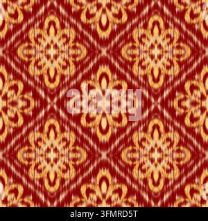 Handgezeichnetes nahtloses dunkles Terrakotta-Blumenmuster für den Druck von Vintage-Stofftapeten Stockfoto