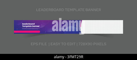Leaderboard-Vorlagen-Design-Banner-Anzeigen-Website-Farbverlauf perfekt für Promotion und ideal für Social-Media-Anzeigen Stock Vektor