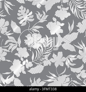 Floralmuster auf grauem Hintergrund für Design und Dekoration Stock Vektor
