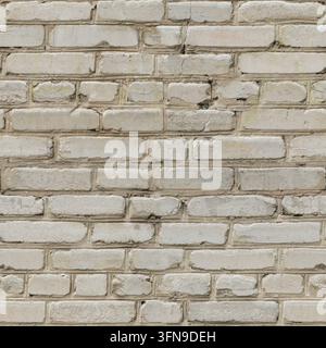 Nahtloses Muster einer modernen weißen Ziegelwandtextur für den Hintergrund Stockfoto