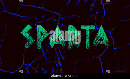 sparta alte Text, farbige Vektorillustration Stock Vektor