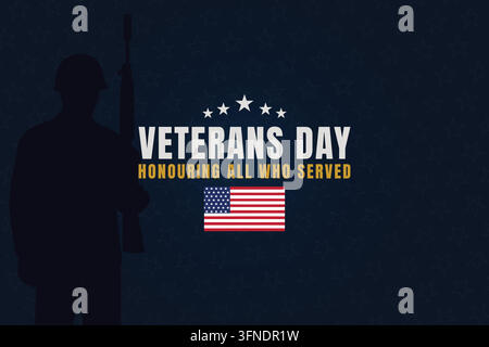 Saluting Service Eine Hommage an die Veteranen Stock Vektor