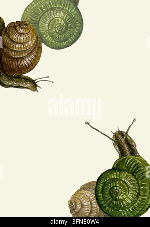Retro-Aquarell-Schnirkel-Glückwunschkarte Stockfoto