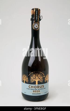 Eine Flasche Chorus Fine English Sparkling Beer Stockfoto
