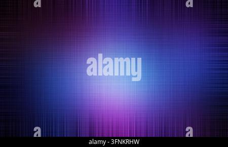 Abstrakter lila und blauer strukturierter Hintergrund mit zentralem leuchtendem Licht und dunklen Randkanten. Stockfoto