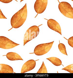 Handgezeichnete nahtlose Illustration mit Herbstblätter-Muster Stockfoto