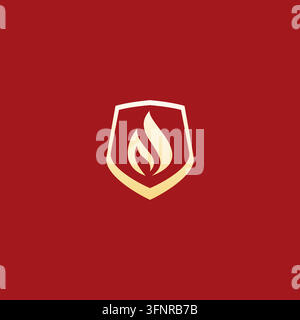 Feuerschutz-Logo-Vorlage. Feuer-Symbol-Vektor Stock Vektor