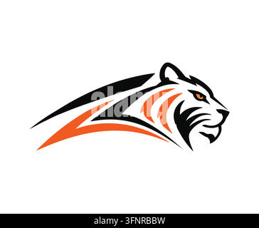 Professionelles modernes abstraktes Tigerkopf-Dynamik-Leichtathletik-Vektor-Logo-Design Stock Vektor