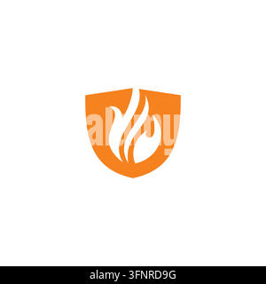 Feuerschutz-Logo-Vorlage. Feuer-Symbol-Vektor Stock Vektor