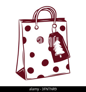 Vektorillustration eines Weihnachtsgeschenksacks Stock Vektor