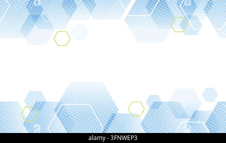 Horizontal wiederholbare Hintergrundillustration mit abstrakten sechseckigen Mustern und Textplatz. Stock Vektor