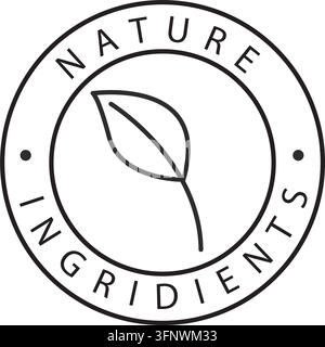 Natur-Inhaltsstoffe Stempel-Icon-Logo-Vektorelement Designvorlage Web Stock Vektor