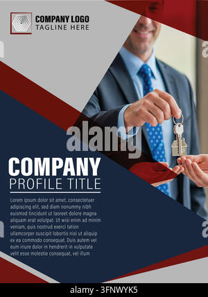 Corporate Business Profile Broschürenvorlage Professionelles Unternehmensportfolio und Jahresberichtsdesign Stock Vektor