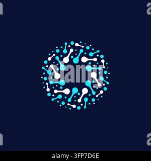 Molekül-Logo-Design-Vektor. Punktverbindungen, Partikel, Struktur-Icon Stock Vektor