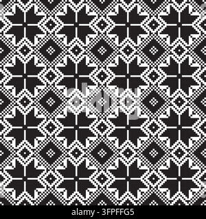 Vektor nahtloses ukrainisches Muster. Ornament der slawischen Völker Osteuropas. Kreuzstichmuster Stock Vektor