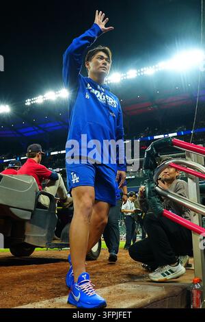 Yoshinobu Yamamoto, (Dodgers) Startpitcher Yoshinobu Yamamoto 6. Okt. 2026 - Baseball : MLB National League Division Series Atlanta Braves vs. Los Angeles Dodgers Ort: Truist Park (Cumberland, Georgia, USA) Credit: Creative 2/AFLO/Alamy Live News Stockfoto
