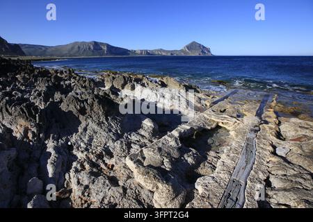 Küstenlandschaft in San Vito Lo Capo, Sizilien Stockfoto