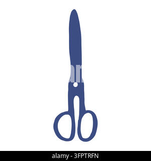 Nähschere Silhouette handgezeichnete Vektorillustration. Vintage Linearer Skizze isoliert vom Nähkonzept, handgemacht für Schneiderei. Zeichnung Stock Vektor