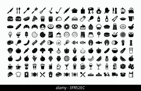 Sammlung von geschäftlichen und bürobezogenen professionellen Glyphen-Icons Stock Vektor