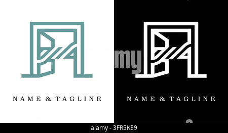 Abstraktes Buchstaben-A-Monogramm-Logo-Template im strukturellen geometrischen Türstil Stock Vektor