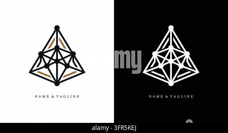 Abstraktes geometrisches Pyramidenstruktur-Logo-Design Stock Vektor