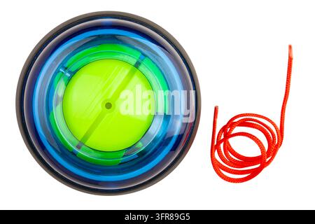 Gyro-Ball-Pfad isoliert auf weißem Oberblick Stockfoto