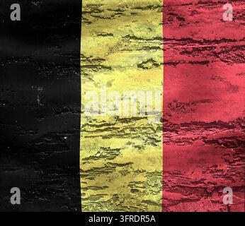 Belgien Flagge - realistische wehende Stoff Flagge Stockfoto