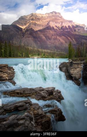 Athabasca-Fälle in den kanadischen Rocky Mountains Stockfoto