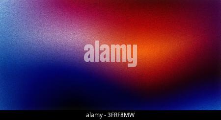 Abstrakter Hintergrund mit einem Mix aus roten, blauen und schwarzen Verläufen und einer körnigen, rauschigen Textur Stockfoto
