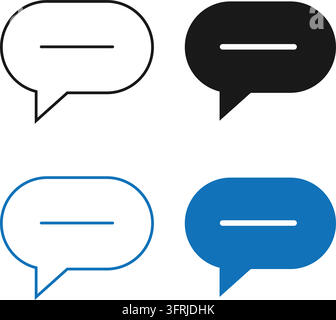 Sprechblasen-Linienkunst und solide Icons, isoliert auf weißem Hintergrund Stock Vektor