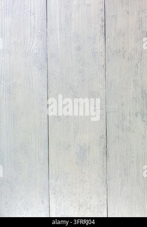 Alte Kiefernplanken weiß gestrichen, Holz-Hintergrund, Ansicht von oben Stockfoto