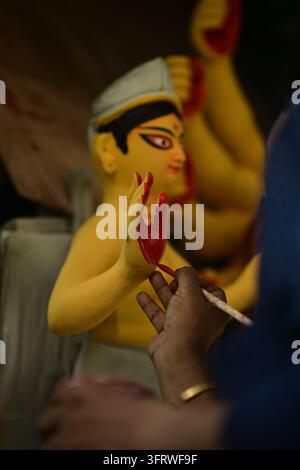 Porträts der göttlichen Kraft, Anmut und der ewigen Stärke von maa Durga. Stockfoto