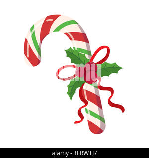Christmas Candy cane auf weißem Hintergrund Stock Vektor