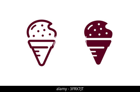 Einziger Löffel Eiswaffel-Vektor-Icon. Verfügbar in Umriss- und gefüllten Stilen Stock Vektor