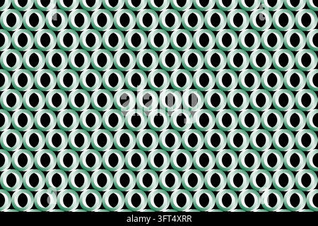 3D Metallischer Ringgitter-Hintergrund Abstrakte Chrom-Geometrische Textur Stock Vektor