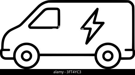 Elektrischer Lieferwagen mit Blitzsymbol Stock Vektor